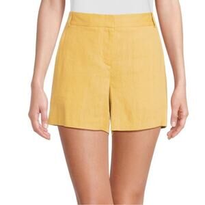 THEORY Lynie Linen Blend Cornsilk Yellow Classic Dress Preppy Shorts Size XS
